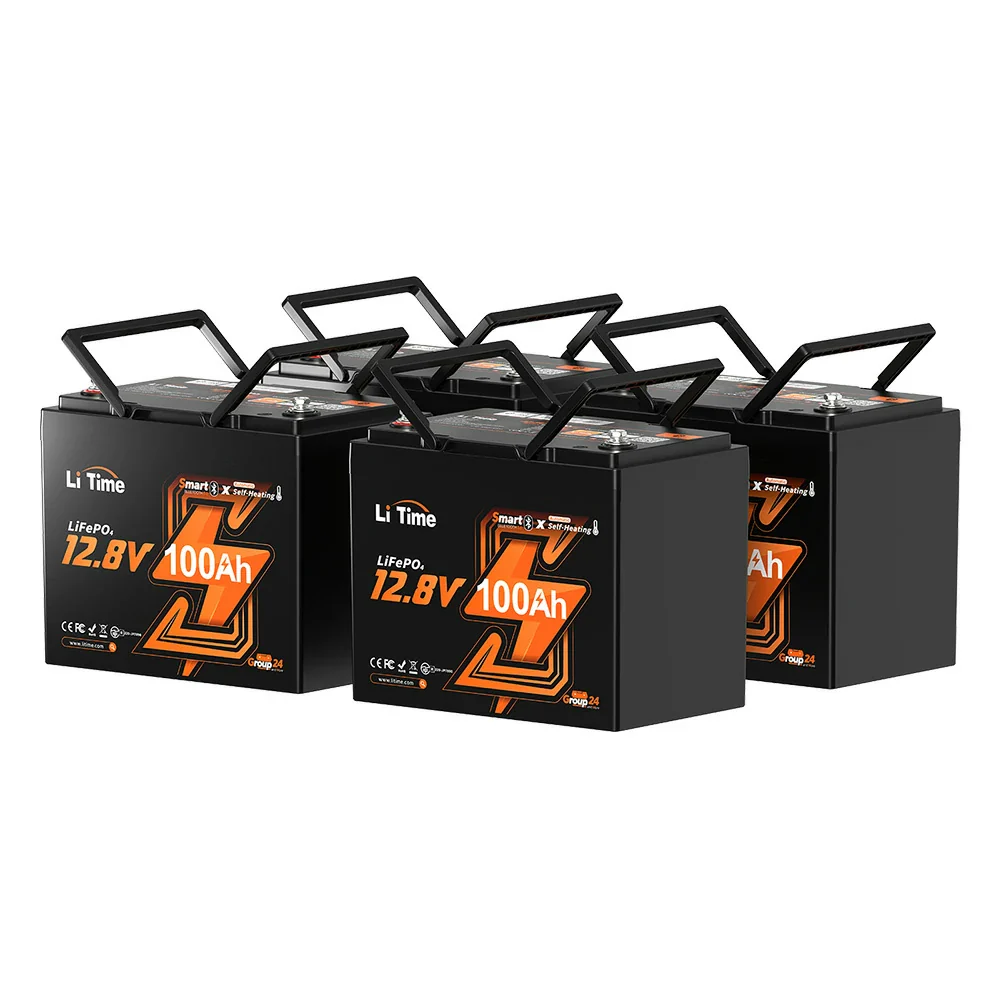 LiTime 12V 100Ah Group 24 Bluetooth Lithium Deep Cycle Battery with Self Heating 16 LiTime 12V 100Ah Group 24 Bluetooth Lithium Deep Cycle Battery with Self Heating