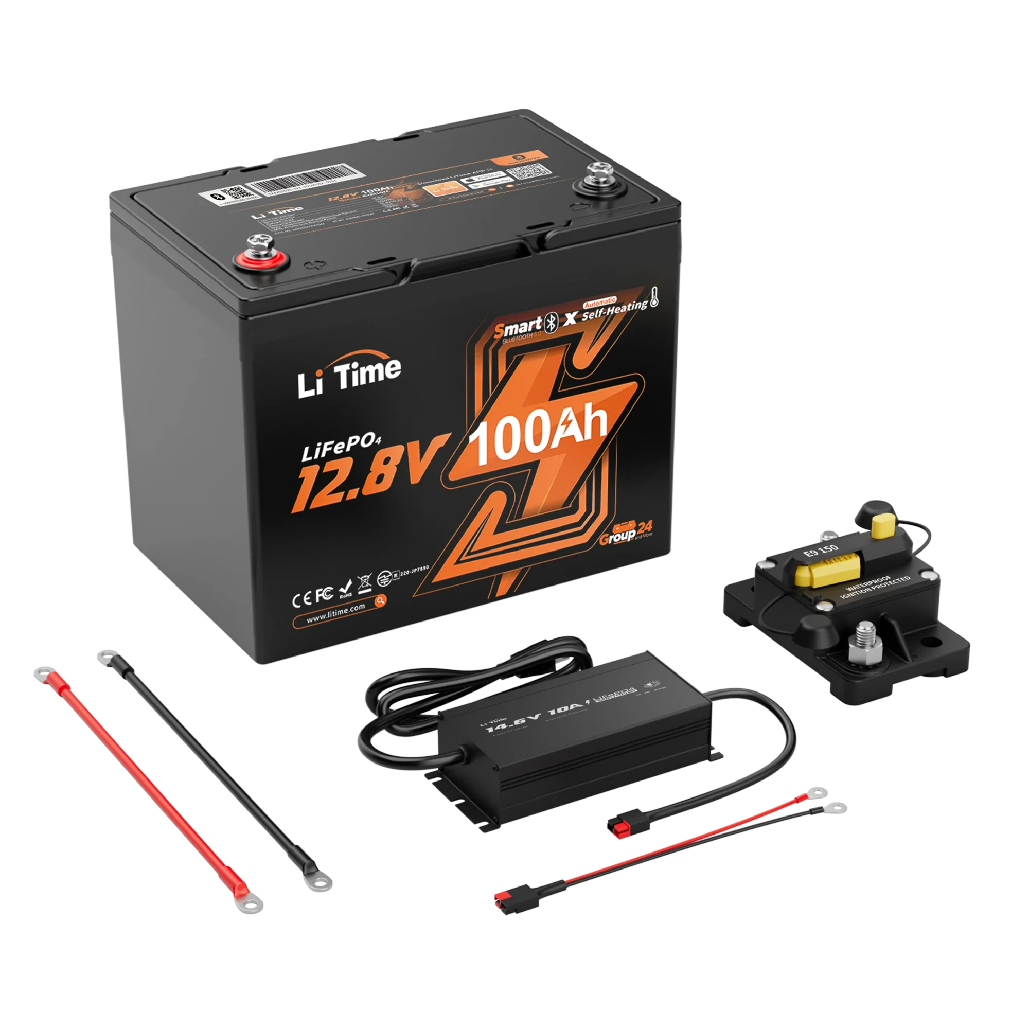 LiTime 12V 100Ah Group 24 Bluetooth Lithium Deep Cycle Battery with Self Heating 18 LiTime 12V 100Ah Group 24 Bluetooth Lithium Deep Cycle Battery with Self Heating