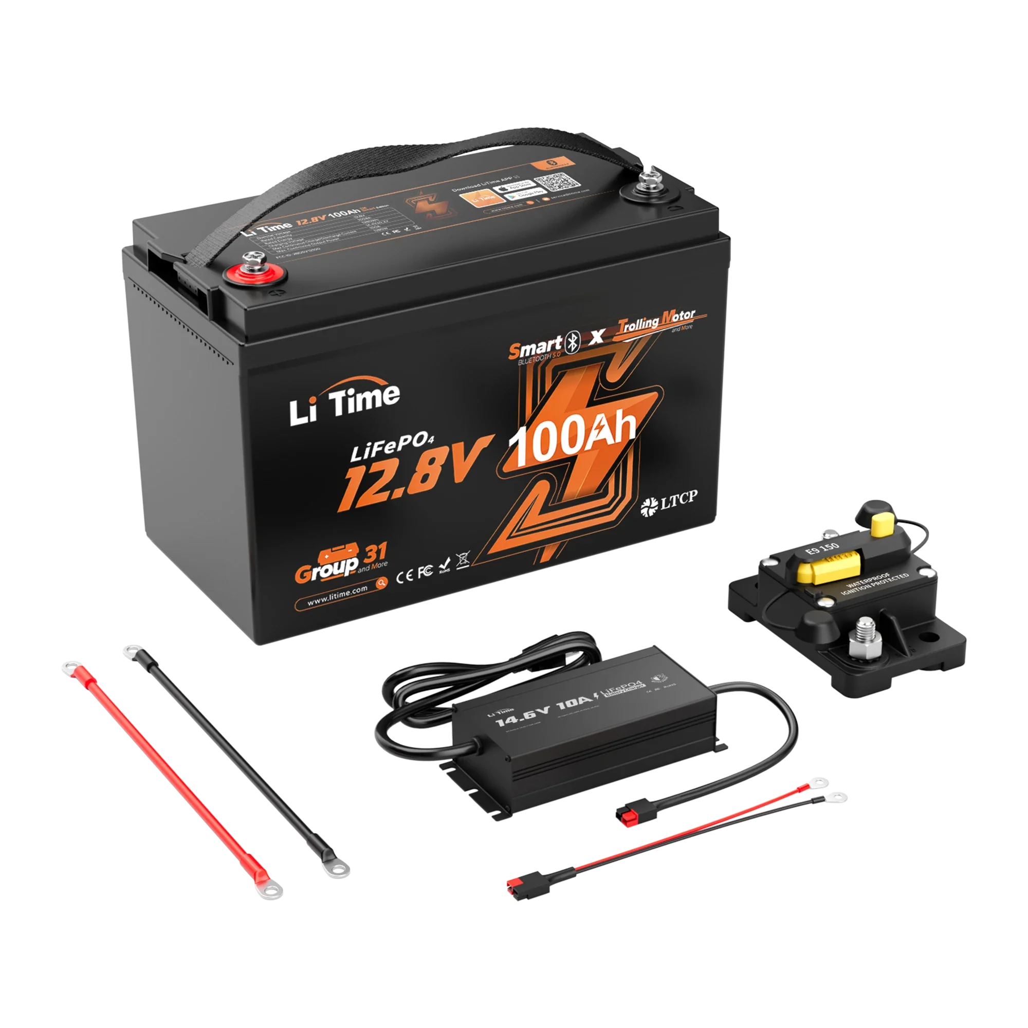 LiTime 12 Volt 100Ah TM Lithium Marine Trolling Motor Battery with Bluetooth 16 LiTime 12 Volt 100Ah TM Lithium Marine Trolling Motor Battery with Bluetooth