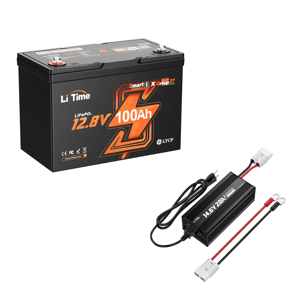 LiTime 12V 100Ah Group 27 Bluetooth LiFePO4 Lithium Deep Cycle Battery 14 LiTime 12V 100Ah Group 27 Bluetooth LiFePO4 Lithium Deep Cycle Battery