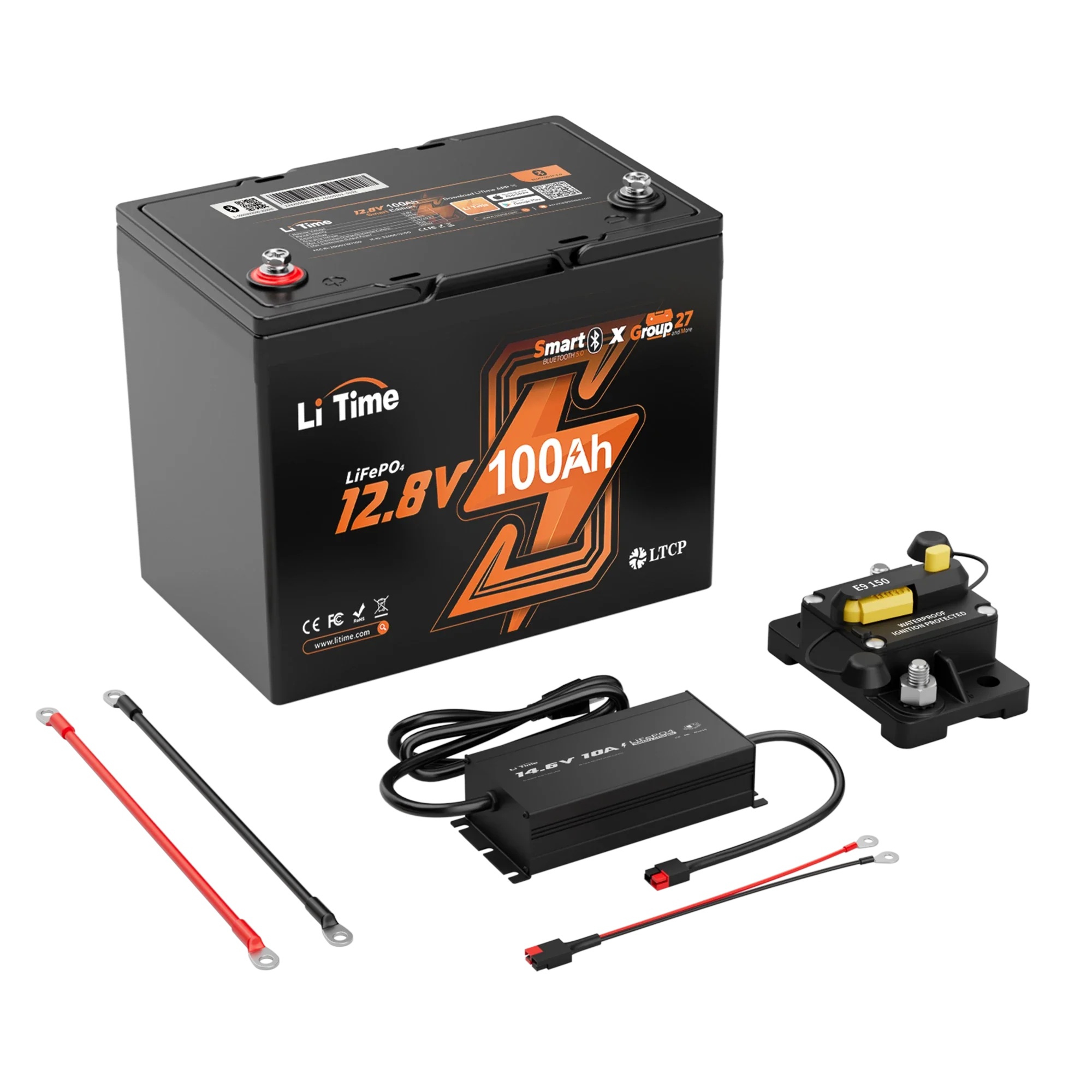 LiTime 12V 100Ah Group 27 Bluetooth LiFePO4 Lithium Deep Cycle Battery 15 LiTime 12V 100Ah Group 27 Bluetooth LiFePO4 Lithium Deep Cycle Battery