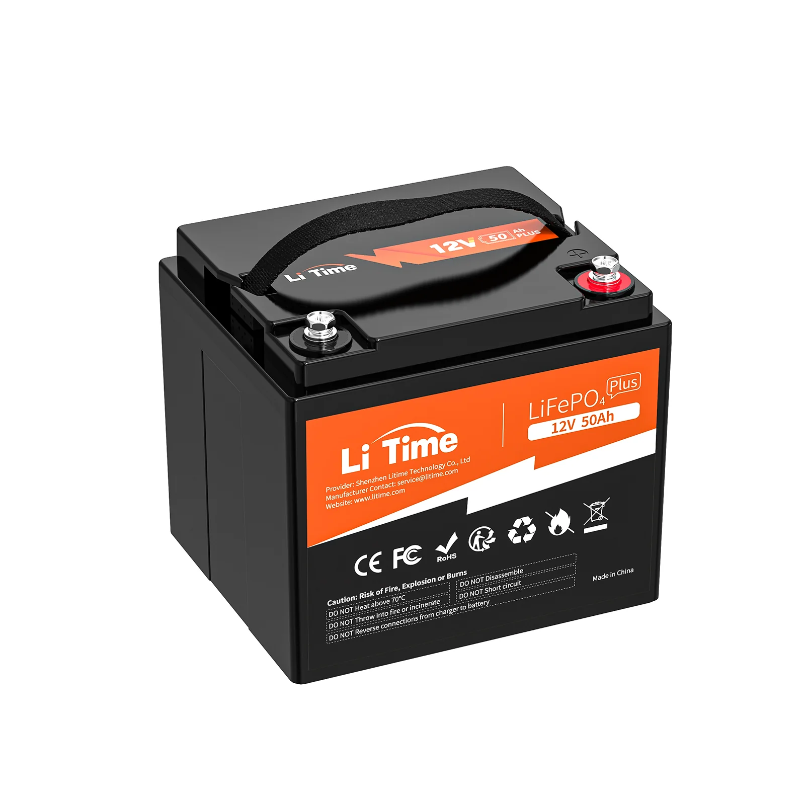 LiTime 12V 50Ah Lithium Battery for Marine, RV, Fish Finder