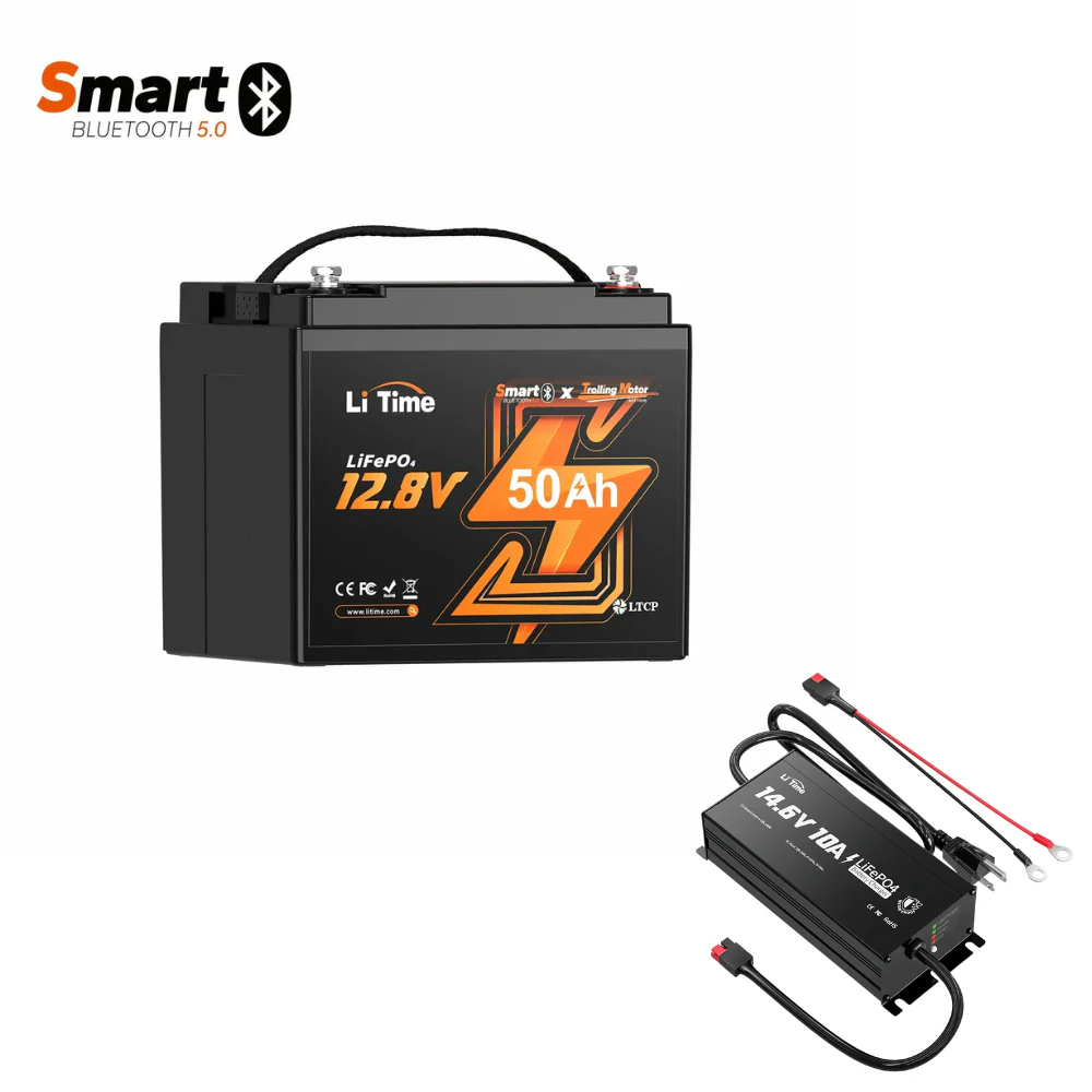 LiTime 12V 50Ah Lithium Bluetooth Battery for Trolling Motor 12 LiTime 12V 50Ah Lithium Bluetooth Battery for Trolling Motor