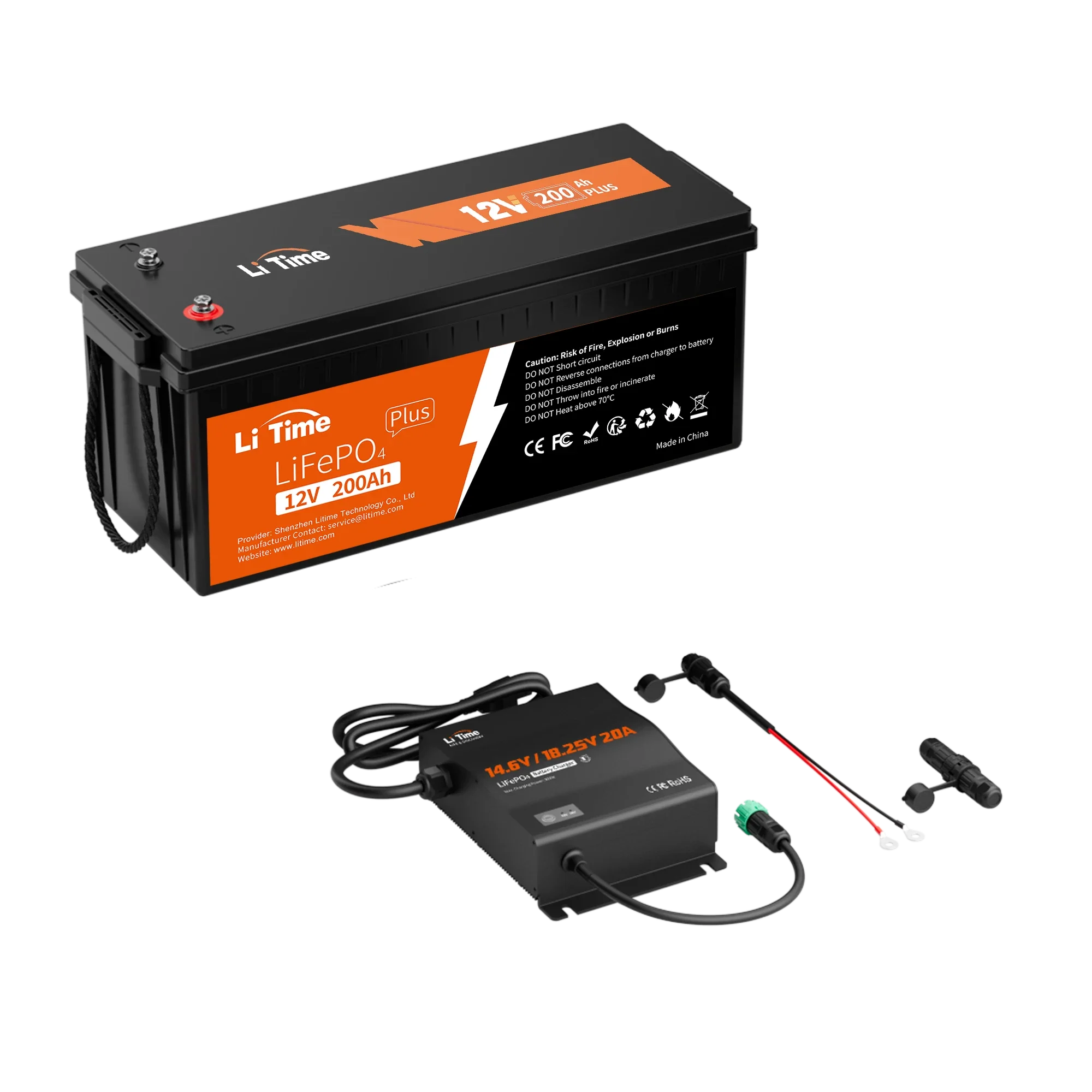 LiTime 12V 200Ah Plus LiFePO4 Lithium Battery - 200A BMS