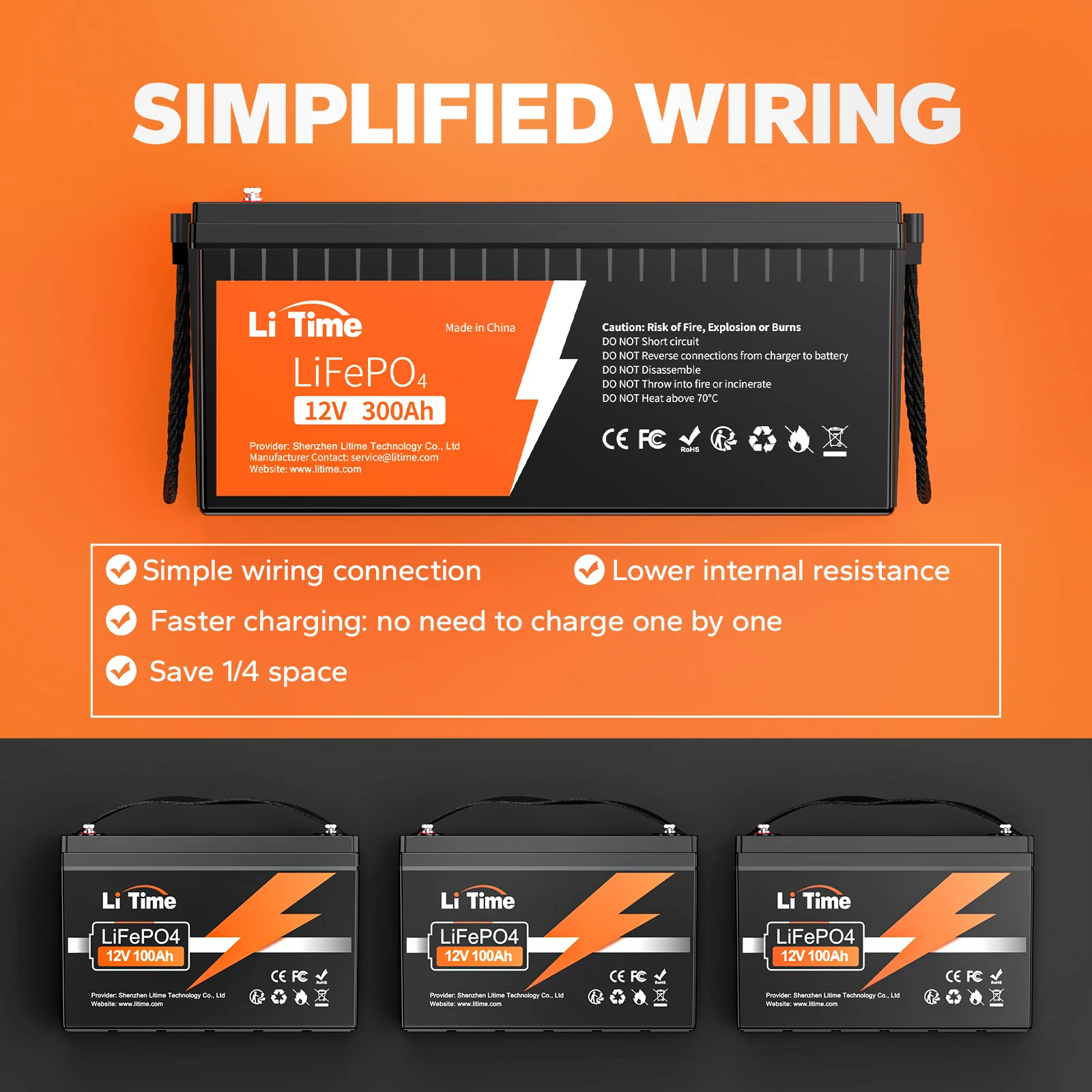 LiTime 12V 300Ah LiFePO4 Lithium Battery for RV 9 LiTime 12V 300Ah LiFePO4 Lithium Battery for RV