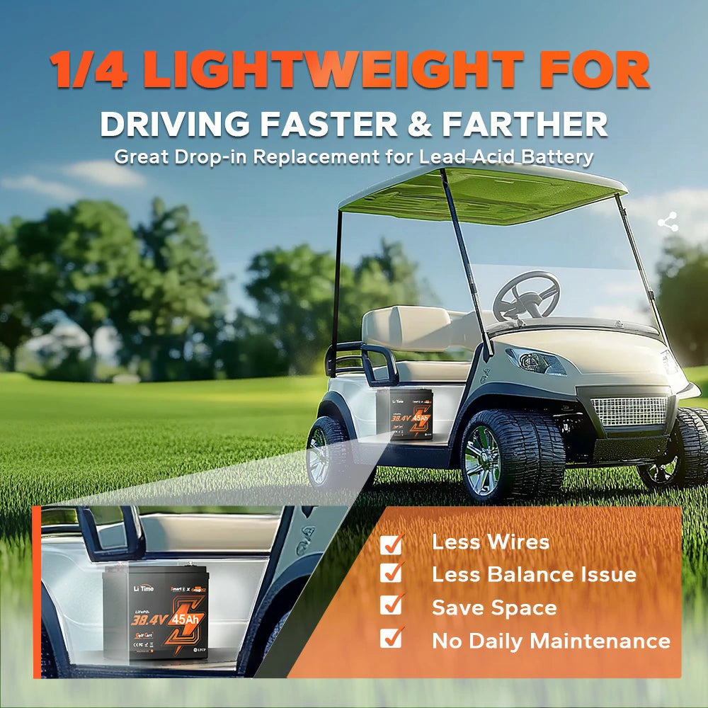 LiTime 36V 45Ah GC2 Bluetooth Lithium Golf Cart Battery 4 LiTime 36V 45Ah GC2 Bluetooth Lithium Golf Cart Battery