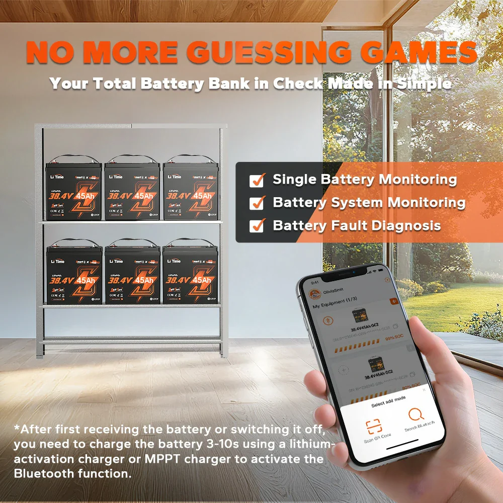 LiTime 36V 45Ah GC2 Bluetooth Lithium Golf Cart Battery 5 LiTime 36V 45Ah GC2 Bluetooth Lithium Golf Cart Battery