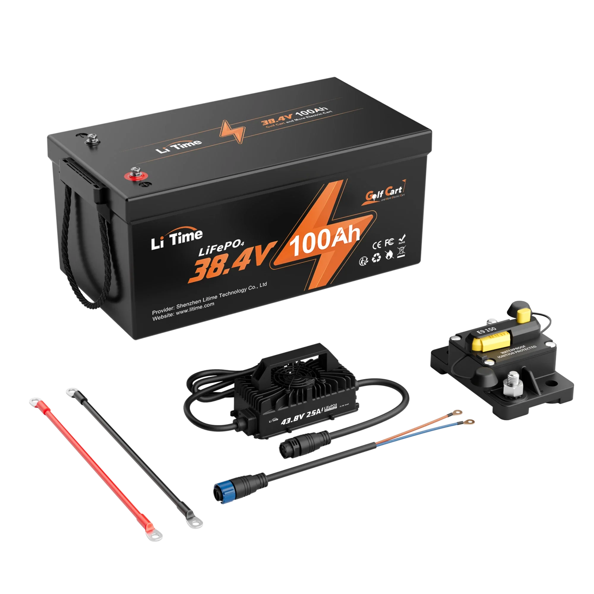 LiTime 36V 100Ah Lithium Golf Cart Batteries for Club Car 16 LiTime 36V 100Ah Lithium Golf Cart Batteries for Club Car