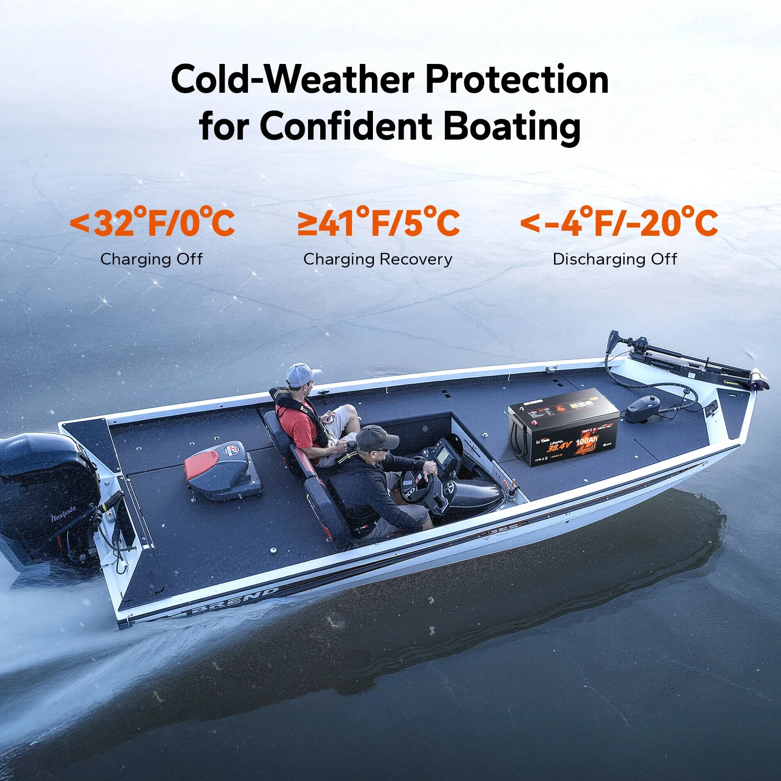 LiTime 36V 100Ah OBM Outboard Motor Lithium Marine Electric Boat Battery