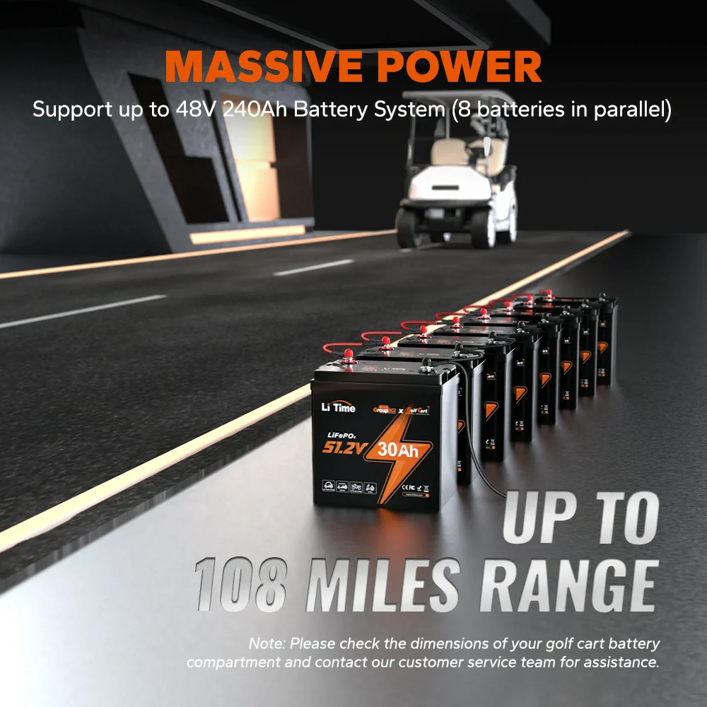 LiTime 48V 30Ah GC2 Lithium Golf Carts LiFePO4 Battery 10 LiTime 48V 30Ah GC2 Lithium Golf Carts LiFePO4 Battery