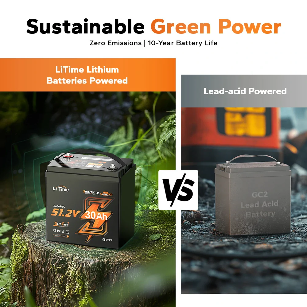 LiTime 48V 30Ah GC2 Bluetooth Golf Cart Lithium Battery 10 LiTime 48V 30Ah GC2 Bluetooth Golf Cart Lithium Battery