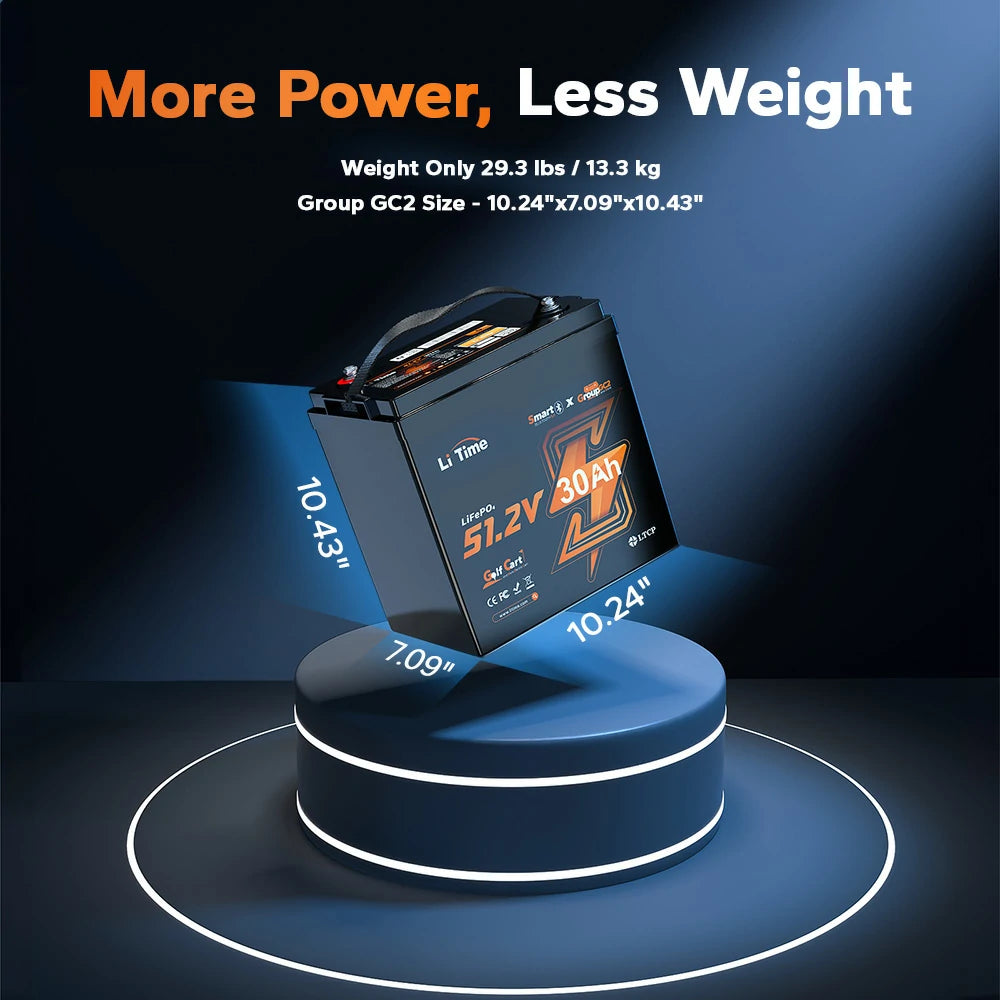 LiTime 48V 30Ah GC2 Bluetooth Golf Cart Lithium Battery
