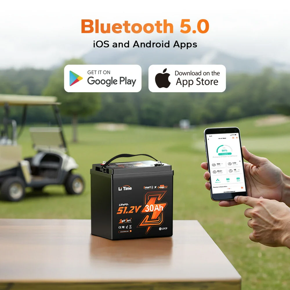 LiTime 48V 30Ah GC2 Bluetooth Golf Cart Lithium Battery 6 LiTime 48V 30Ah GC2 Bluetooth Golf Cart Lithium Battery