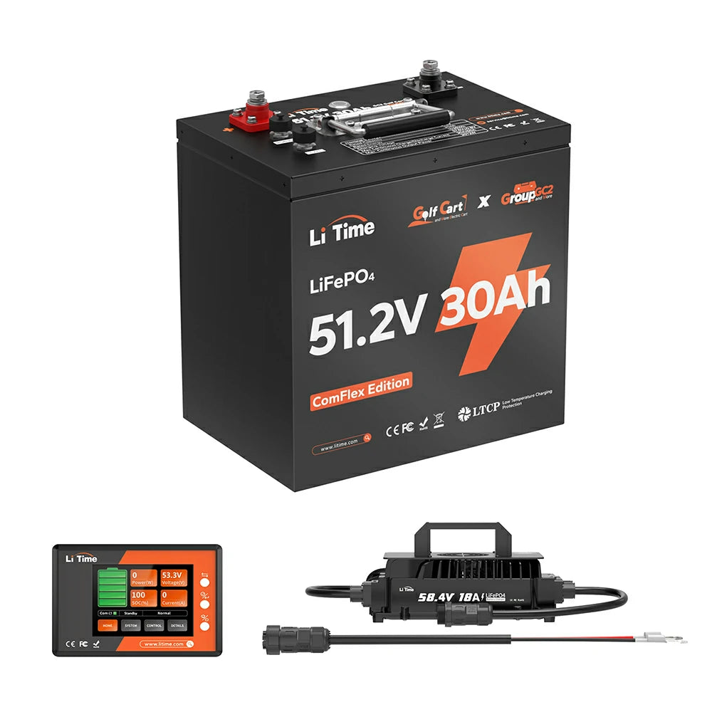 LiTime 48V 30Ah Lithium Golf Cart GC2 Metal Case RS485 Monitor Battery | 6V Battery Replacement 13 LiTime 48V 30Ah Lithium Golf Cart GC2 Metal Case RS485 Monitor Battery | 6V Battery Replacement