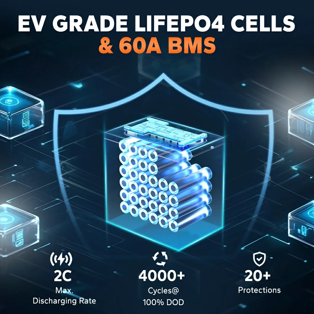 LiTime 48V 30Ah Lithium Golf Cart GC2 Metal Case RS485 Monitor Battery | 6V Battery Replacement 8 LiTime 48V 30Ah Lithium Golf Cart GC2 Metal Case RS485 Monitor Battery | 6V Battery Replacement