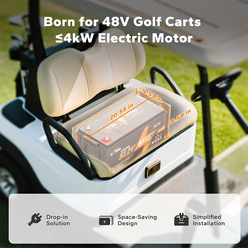 LiTime 48V 60Ah Lithium Golf Cart Battery