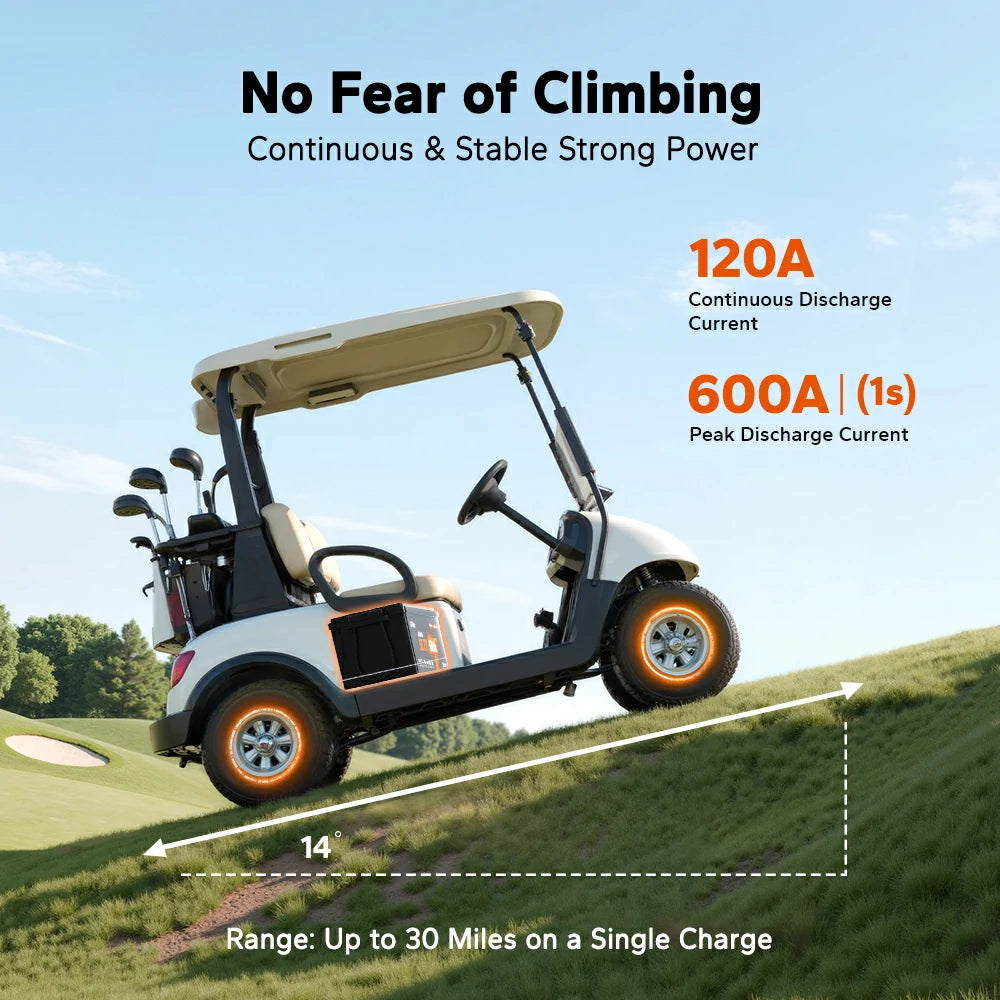 LiTime 48V 60Ah Golf Cart Lithium Battery - 120A BMS & Real-Time Monitoring 10 LiTime 48V 60Ah Golf Cart Lithium Battery - 120A BMS & Real-Time Monitoring