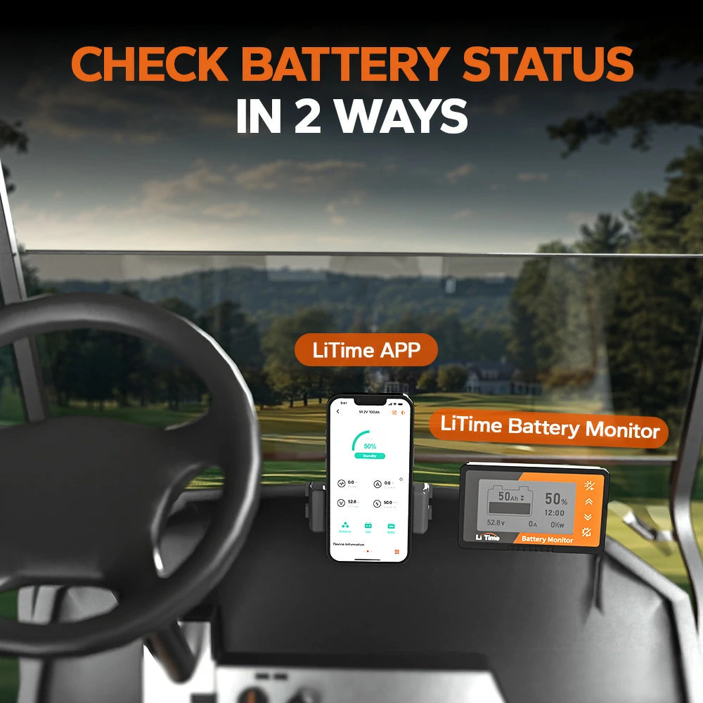 LiTime 48V 100Ah Golf Cart Bluetooth Lithium Battery 12 LiTime 48V 100Ah Golf Cart Bluetooth Lithium Battery