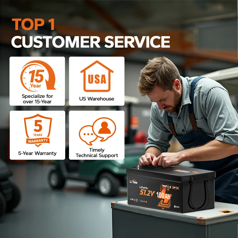 LiTime 48V 100Ah Golf Cart Bluetooth Lithium Battery 14 LiTime 48V 100Ah Golf Cart Bluetooth Lithium Battery
