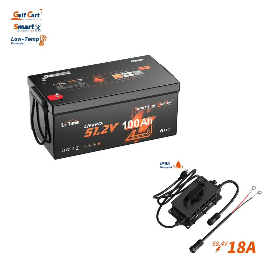 LiTime 48V 100Ah Golf Cart Bluetooth Lithium Battery 18 LiTime 48V 100Ah Golf Cart Bluetooth Lithium Battery