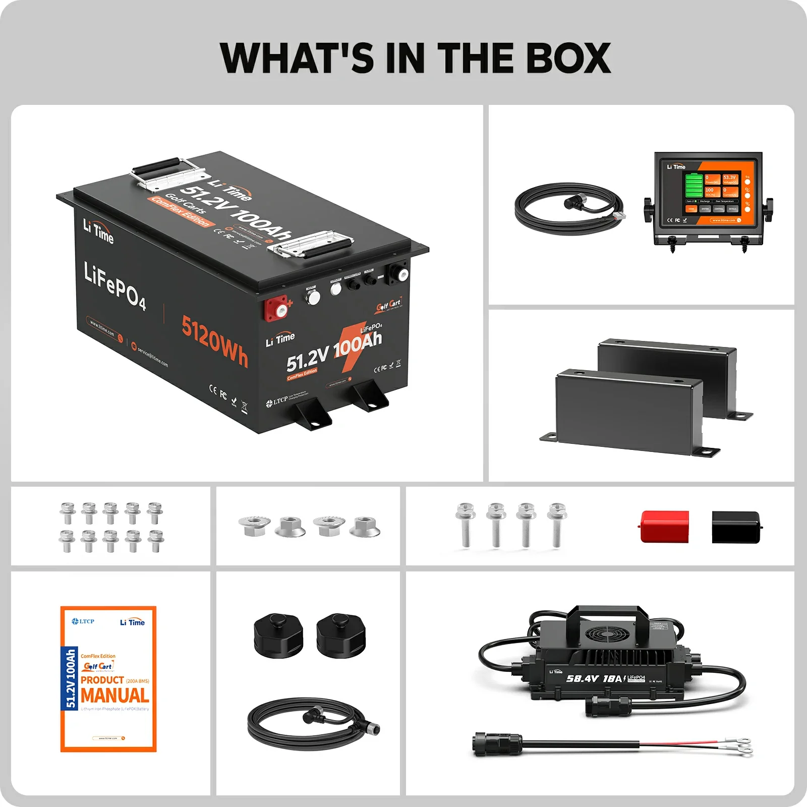 LiTime 48V 100Ah Golf Cart Metal Case Lithium Battery - 200A BMS & Real-Time Monitoring 15 LiTime 48V 100Ah Golf Cart Metal Case Lithium Battery - 200A BMS & Real-Time Monitoring