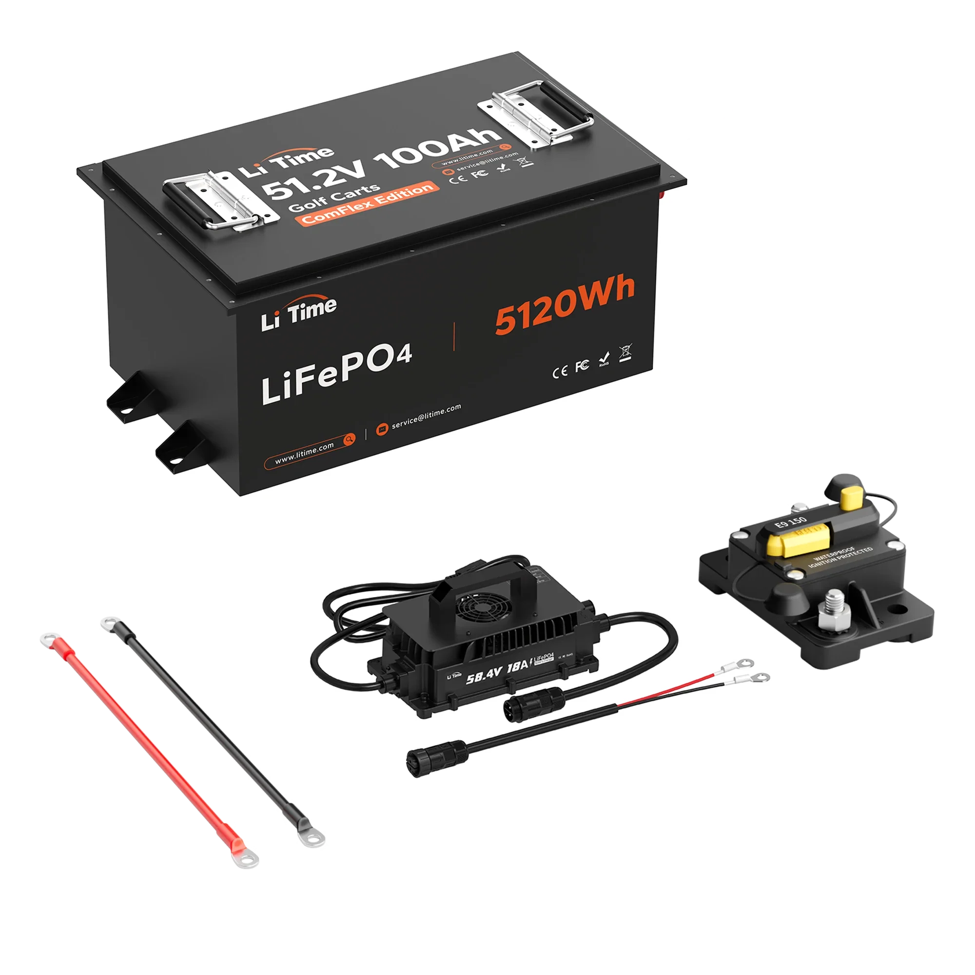 LiTime 48V 100Ah Golf Cart Metal Case Lithium Battery - 200A BMS & Real-Time Monitoring 16 LiTime 48V 100Ah Golf Cart Metal Case Lithium Battery - 200A BMS & Real-Time Monitoring