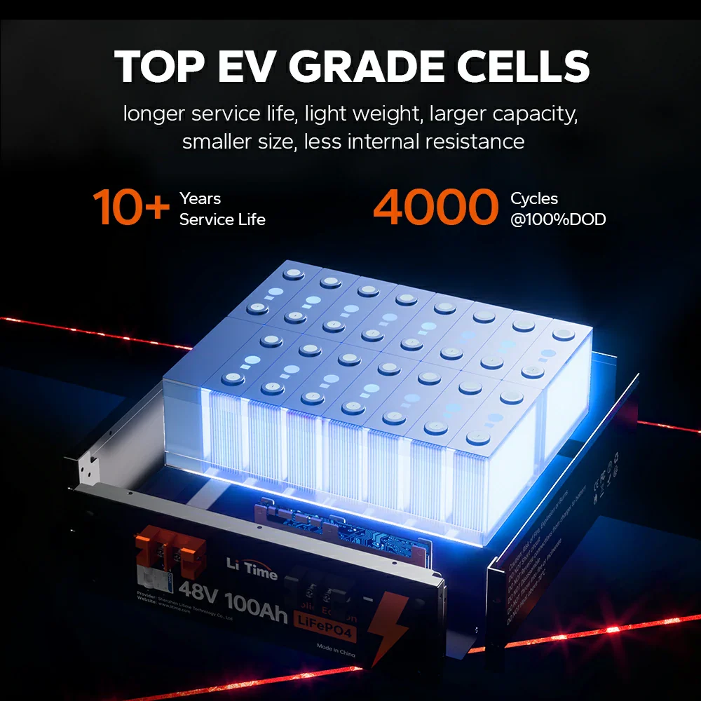 LiTime 48V 100Ah Server Rack LiFePO4 Solar Battery Bank 5 LiTime 48V 100Ah Server Rack LiFePO4 Solar Battery Bank
