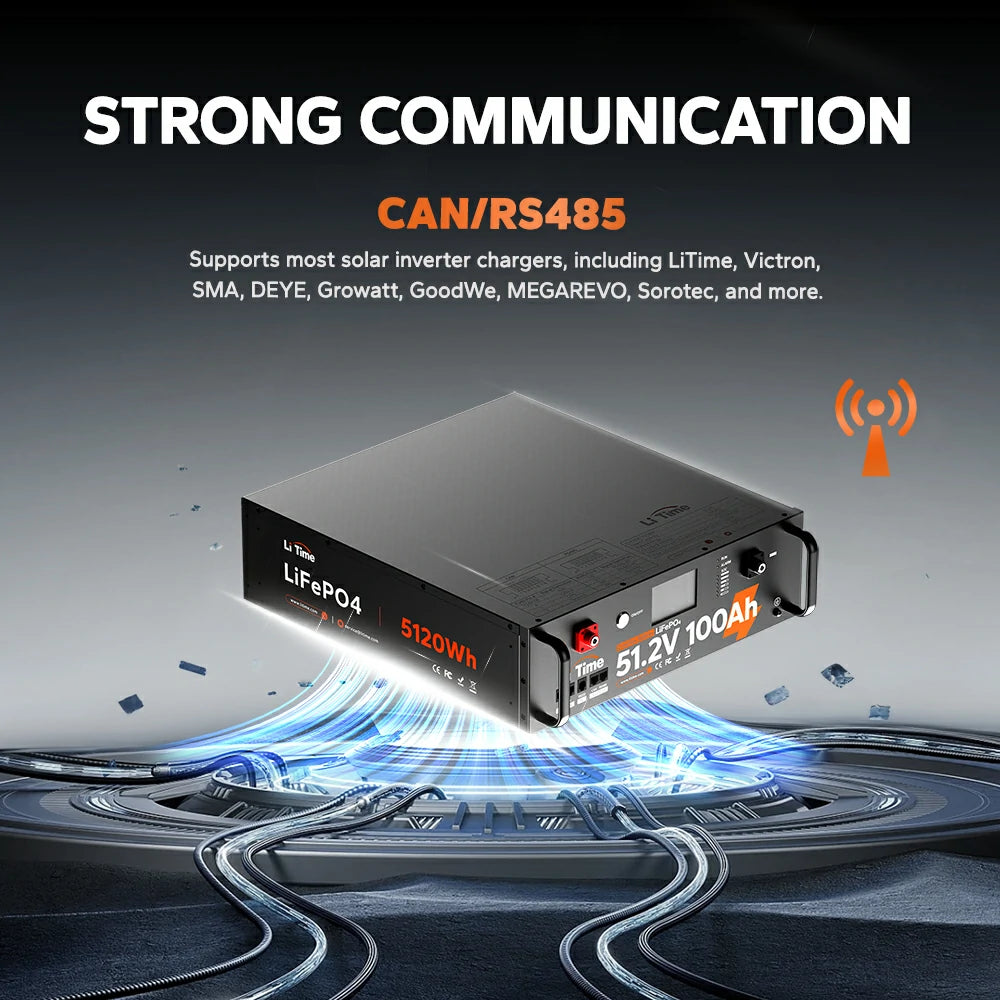 LiTime 48V(51.2V)100Ah ComFlex Edition Server Rack LiFePO4 Battery with CAN/RS485 Communication 6 LiTime 48V(51.2V)100Ah ComFlex Edition Server Rack LiFePO4 Battery with CAN/RS485 Communication