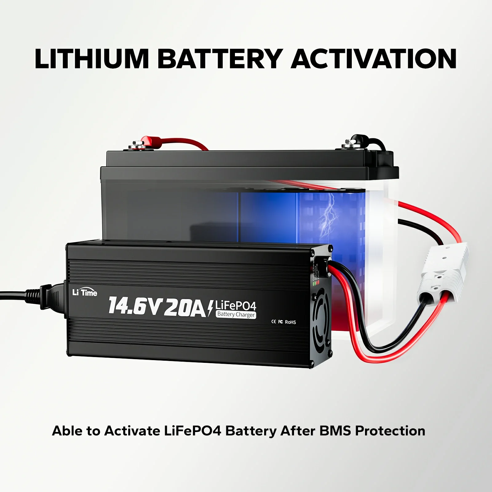 LiTime 12V (14.6V) 20A LiFePO4 Lithium Battery Charger 3 LiTime 12V (14.6V) 20A LiFePO4 Lithium Battery Charger