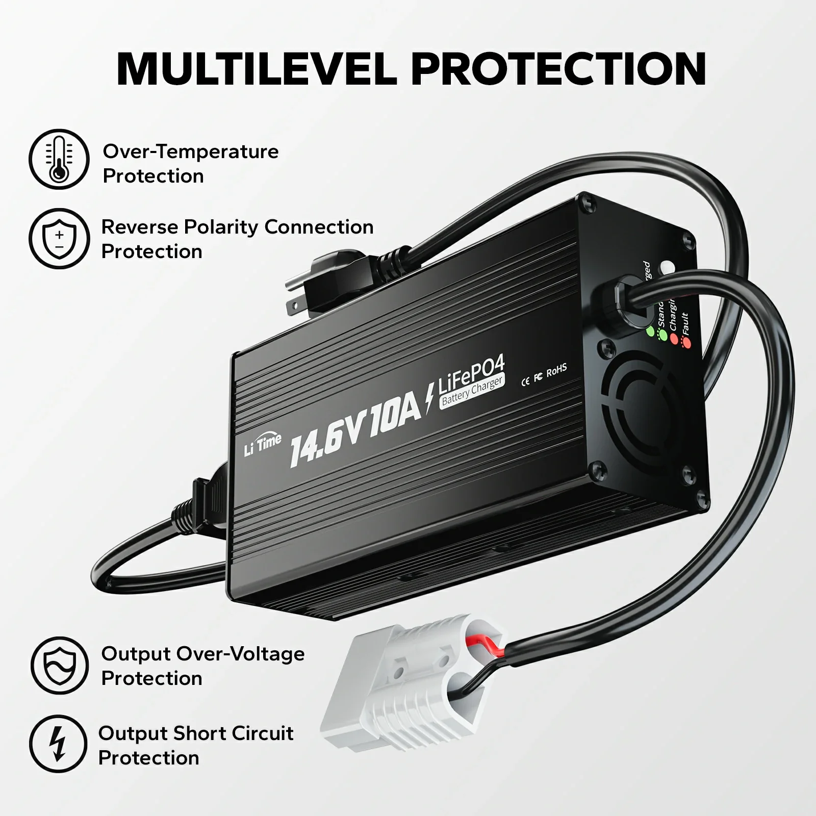 LiTime 12V (14.6V) 10A LiFePO4 Battery Charger