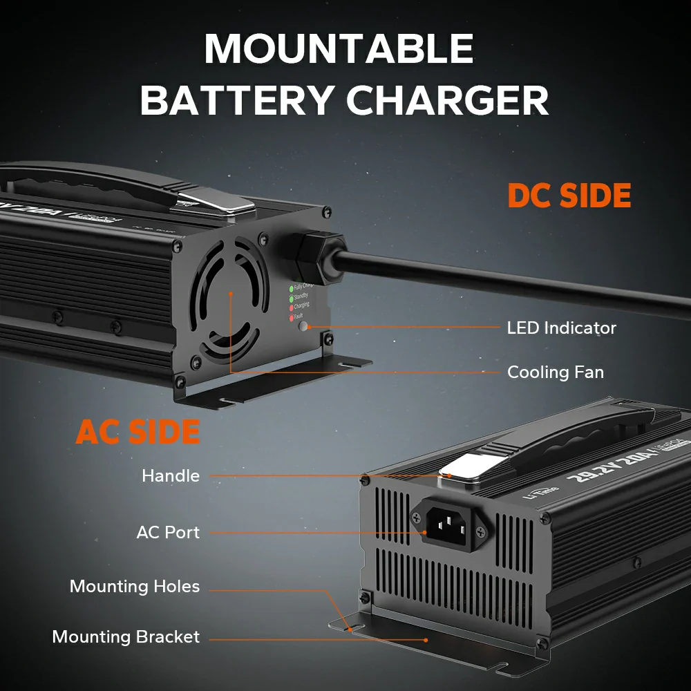 LiTime 24 (29.2) Volt 20A Mountable Lithium Battery Charger 6 LiTime 24 (29.2) Volt 20A Mountable Lithium Battery Charger