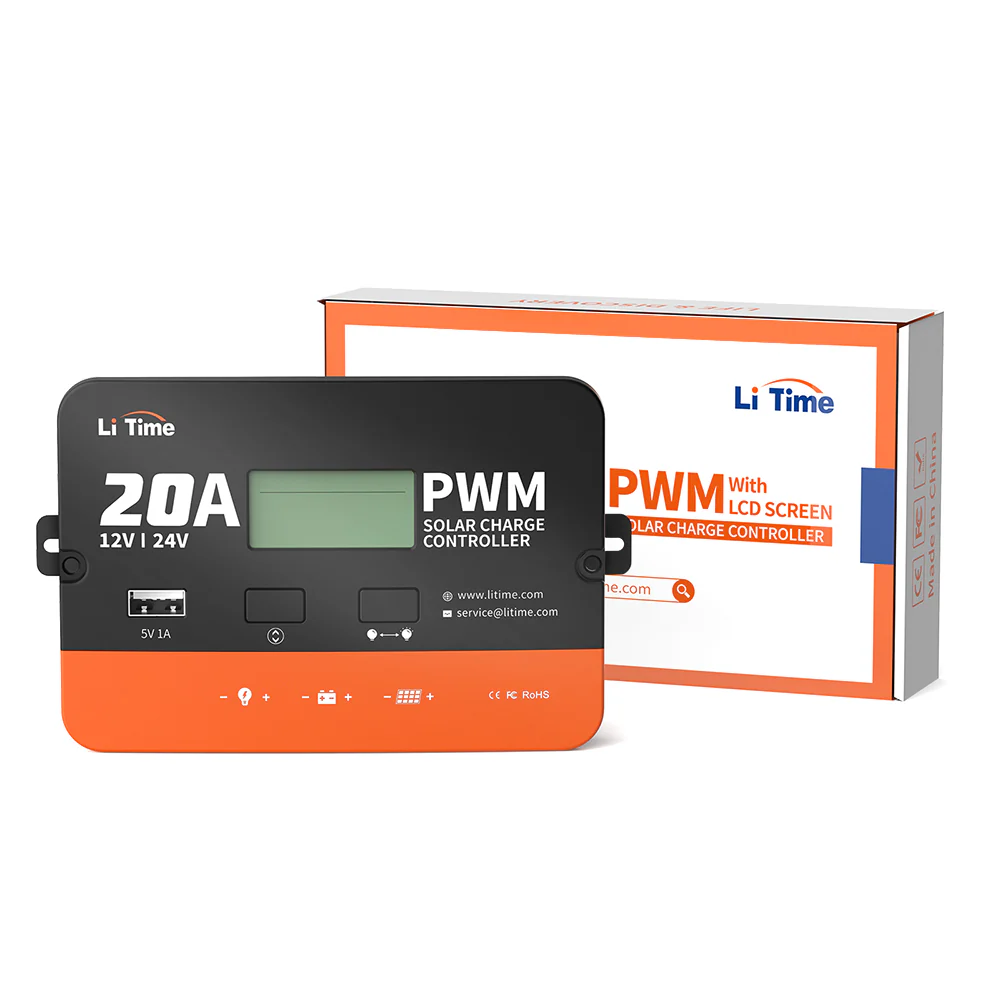 LiTime 20Amp 12V/24V PWM Solar Charge Controller