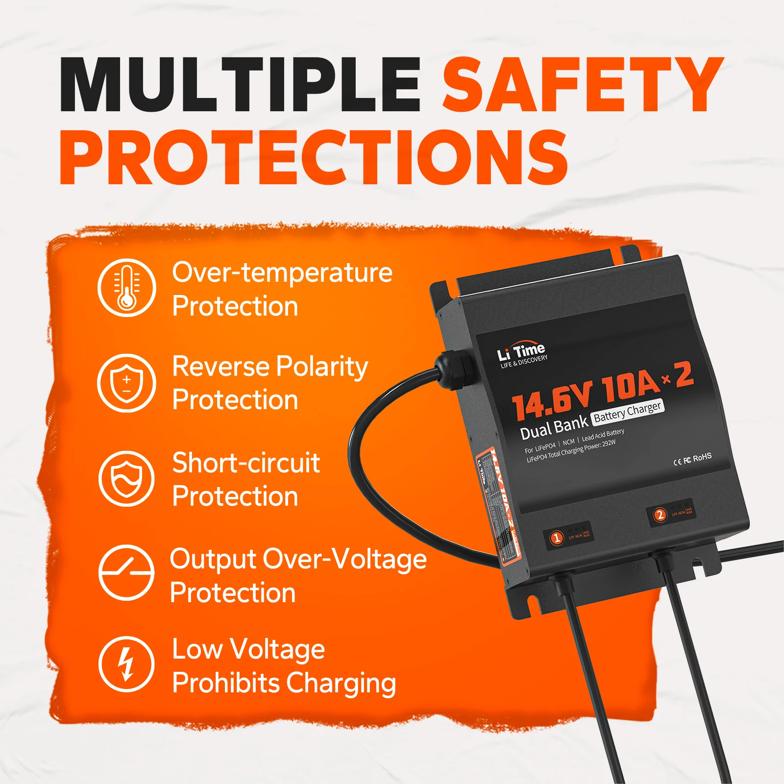 LiTime 2 Bank 12V 10A Battery Charger 5 LiTime 2 Bank 12V 10A Battery Charger