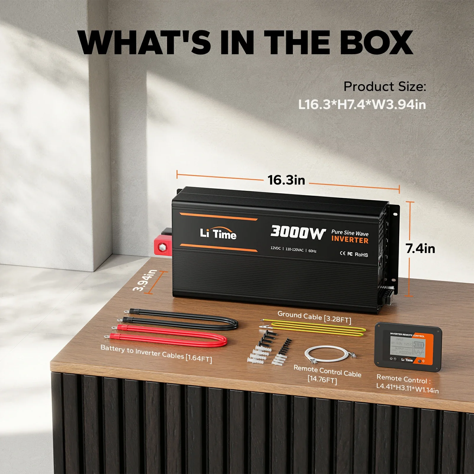 LiTime 3000 Watt 12V Pure Sine Wave Inverter