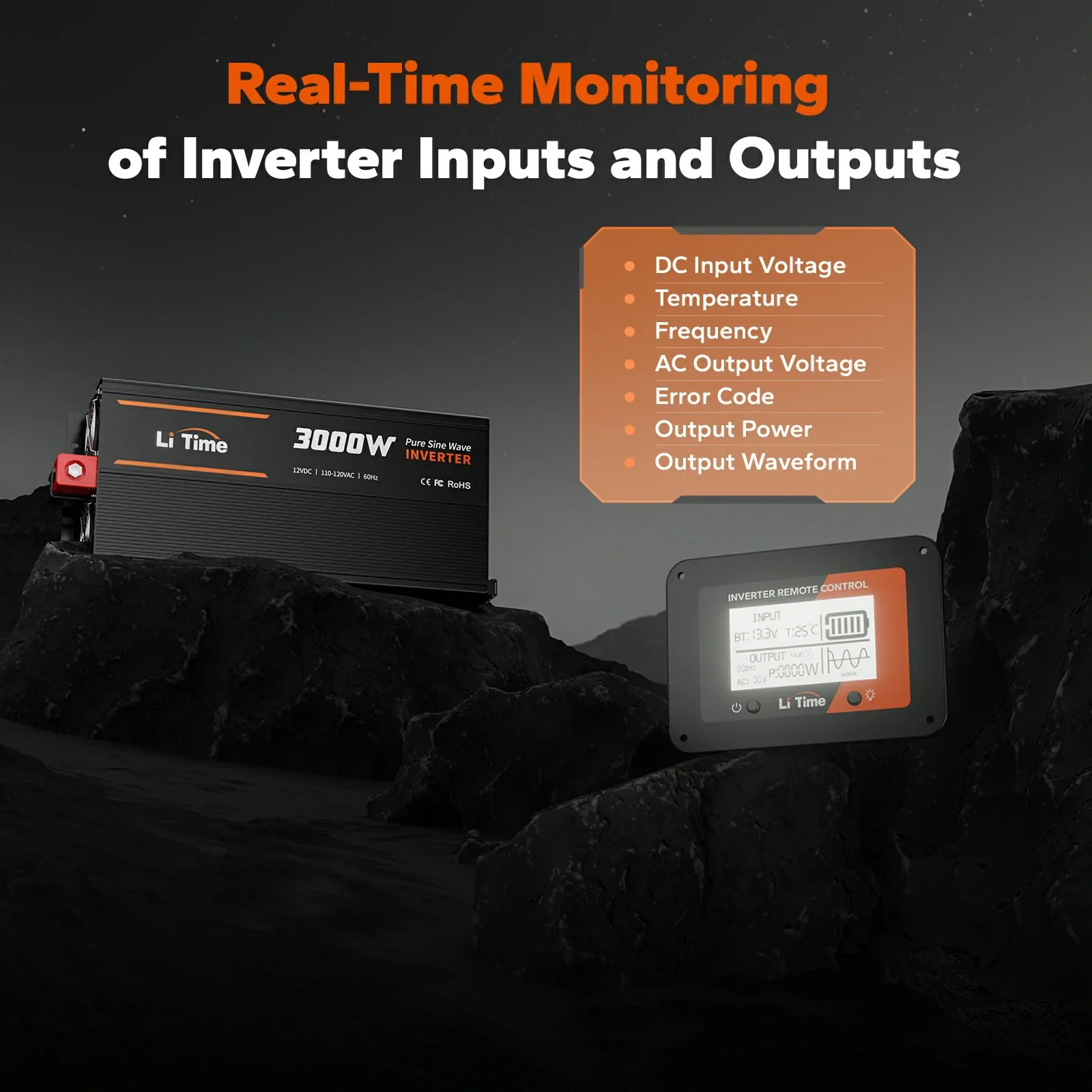 LiTime 3000 Watt 12V Pure Sine Wave Inverter