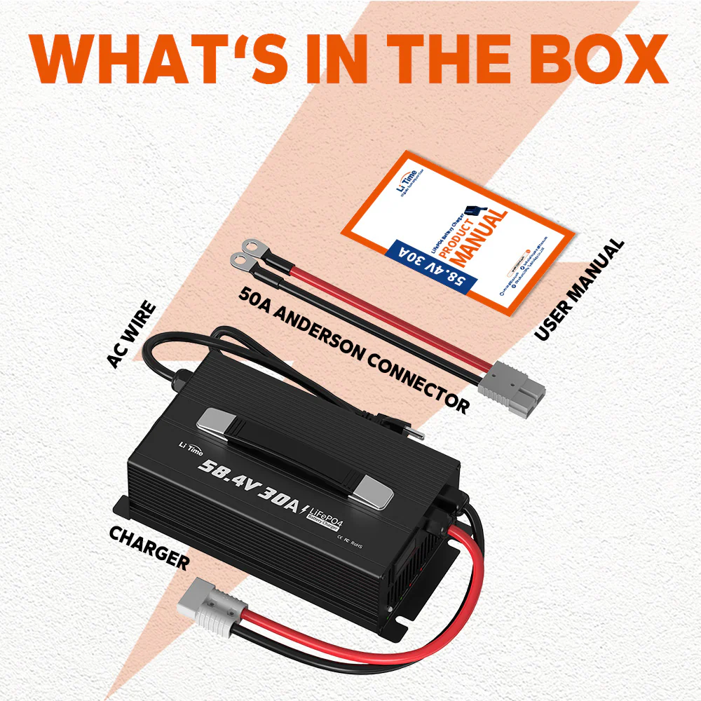 LiTime 48V 30A Lithium LiFePO4 Battery Charger