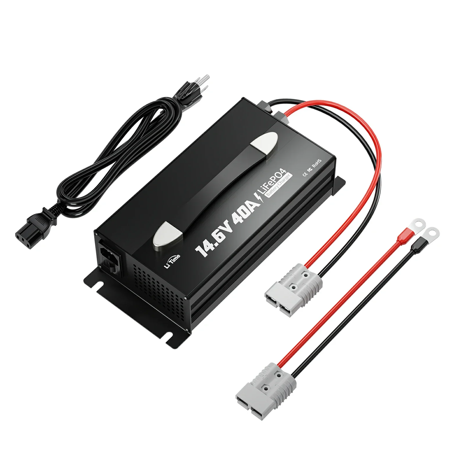 LiTime 12V (14.6V) 40A Mountable Lithium Battery Charger with Handle