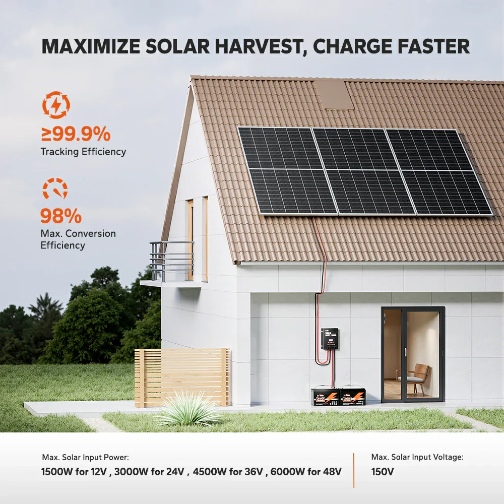 LiTime 100A MPPT 12V/24V/36V/48V Bluetooth Solar Charge Controller 3 LiTime 100A MPPT 12V/24V/36V/48V Bluetooth Solar Charge Controller