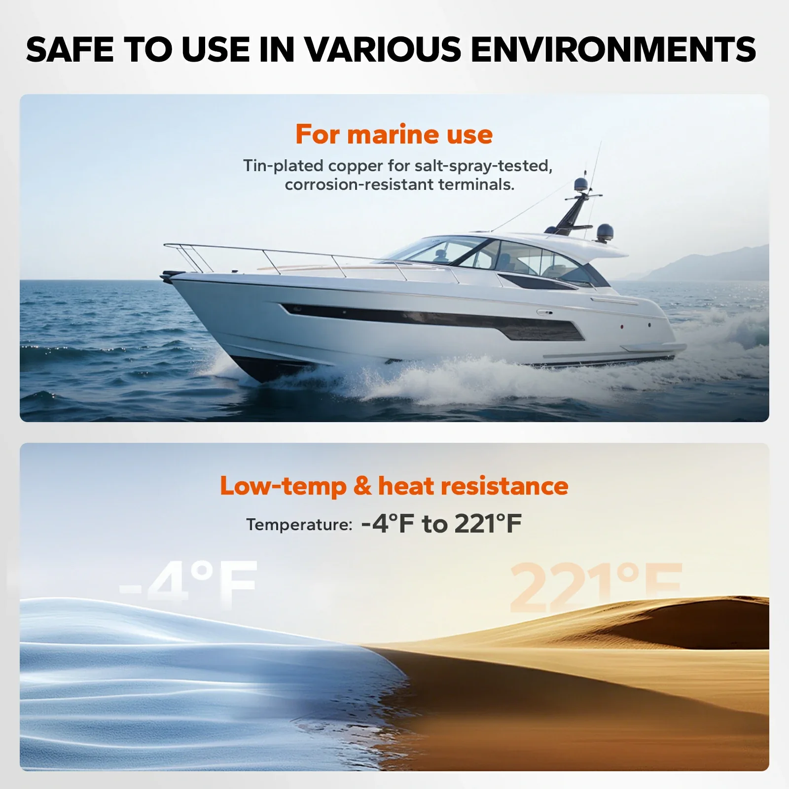 LiTime 4AWG 1.5FT/10FT Battery Cable Set 6 LiTime 4AWG 1.5FT/10FT Battery Cable Set