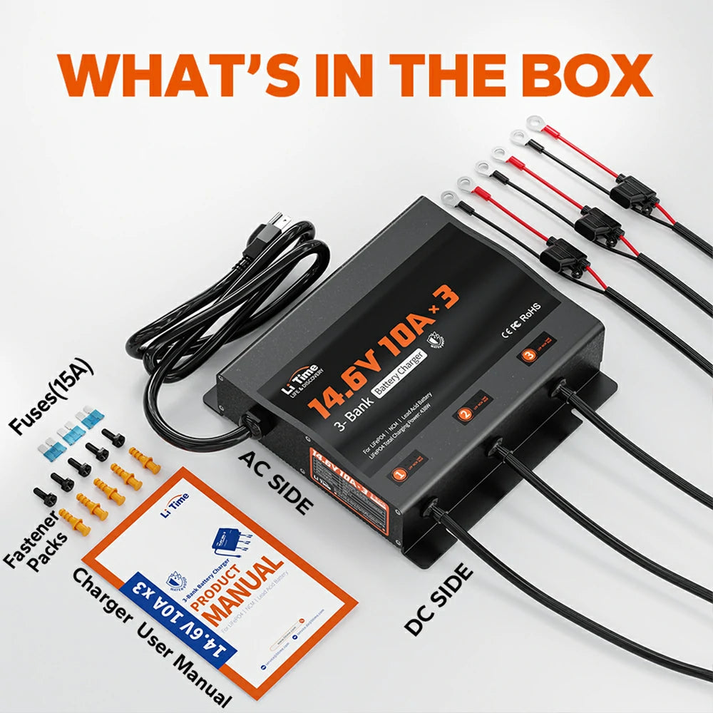 LiTime 3 Bank 12V 10A Battery Charger 9 LiTime 3 Bank 12V 10A Battery Charger