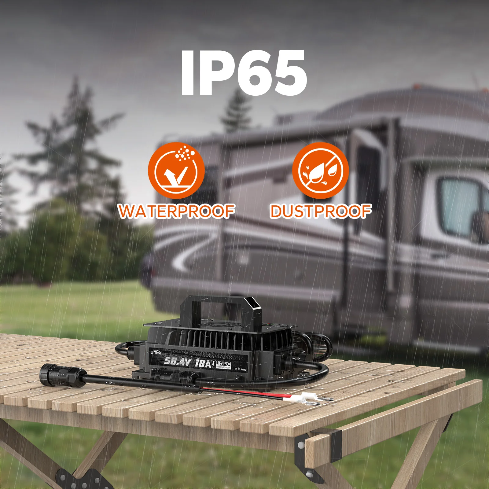 LiTime 48 Volt (58.4) 18A LiFePO4 Battery Charger IP65 Waterproof 3 LiTime 48 Volt (58.4) 18A LiFePO4 Battery Charger IP65 Waterproof