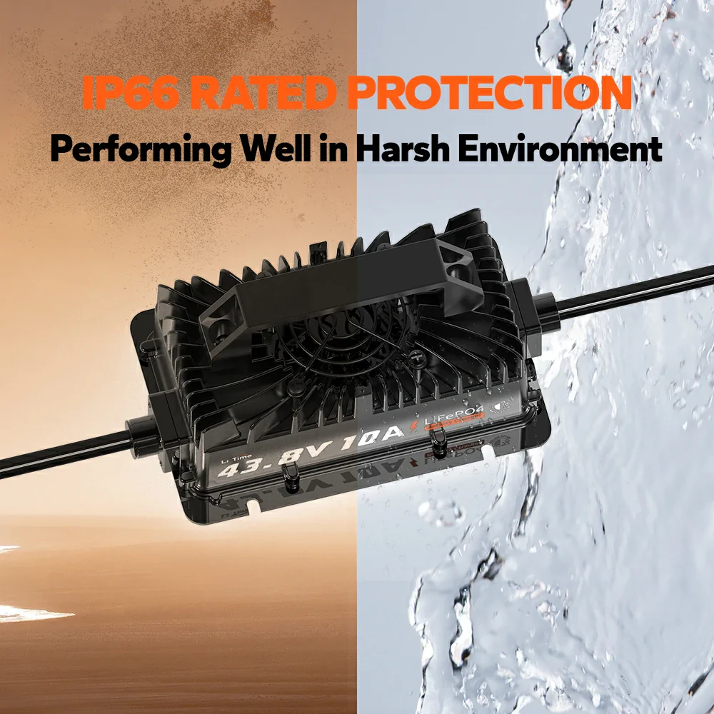 LiTime 36V (43.8V) 10A Lithium Golf Cart Waterproof Battery Charger 6 LiTime 36V (43.8V) 10A Lithium Golf Cart Waterproof Battery Charger