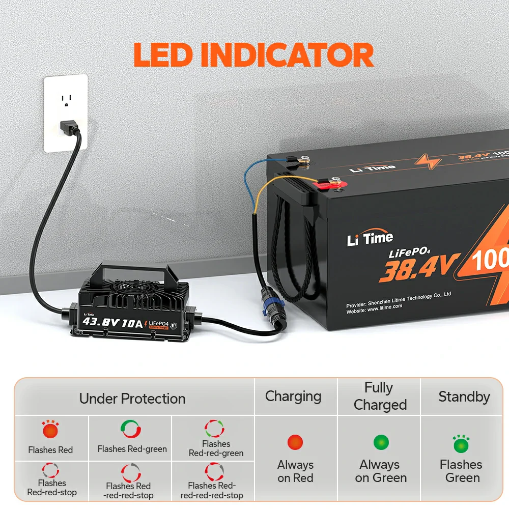 LiTime 36V (43.8V) 10A Lithium Golf Cart Waterproof Battery Charger 8 LiTime 36V (43.8V) 10A Lithium Golf Cart Waterproof Battery Charger