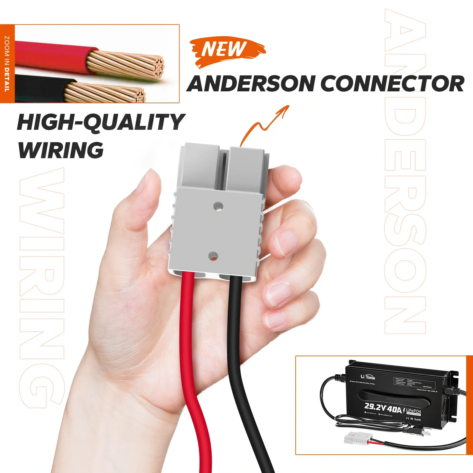 LiTime 24 (29.2) Volt 40A Mountable Lithium Battery Charger