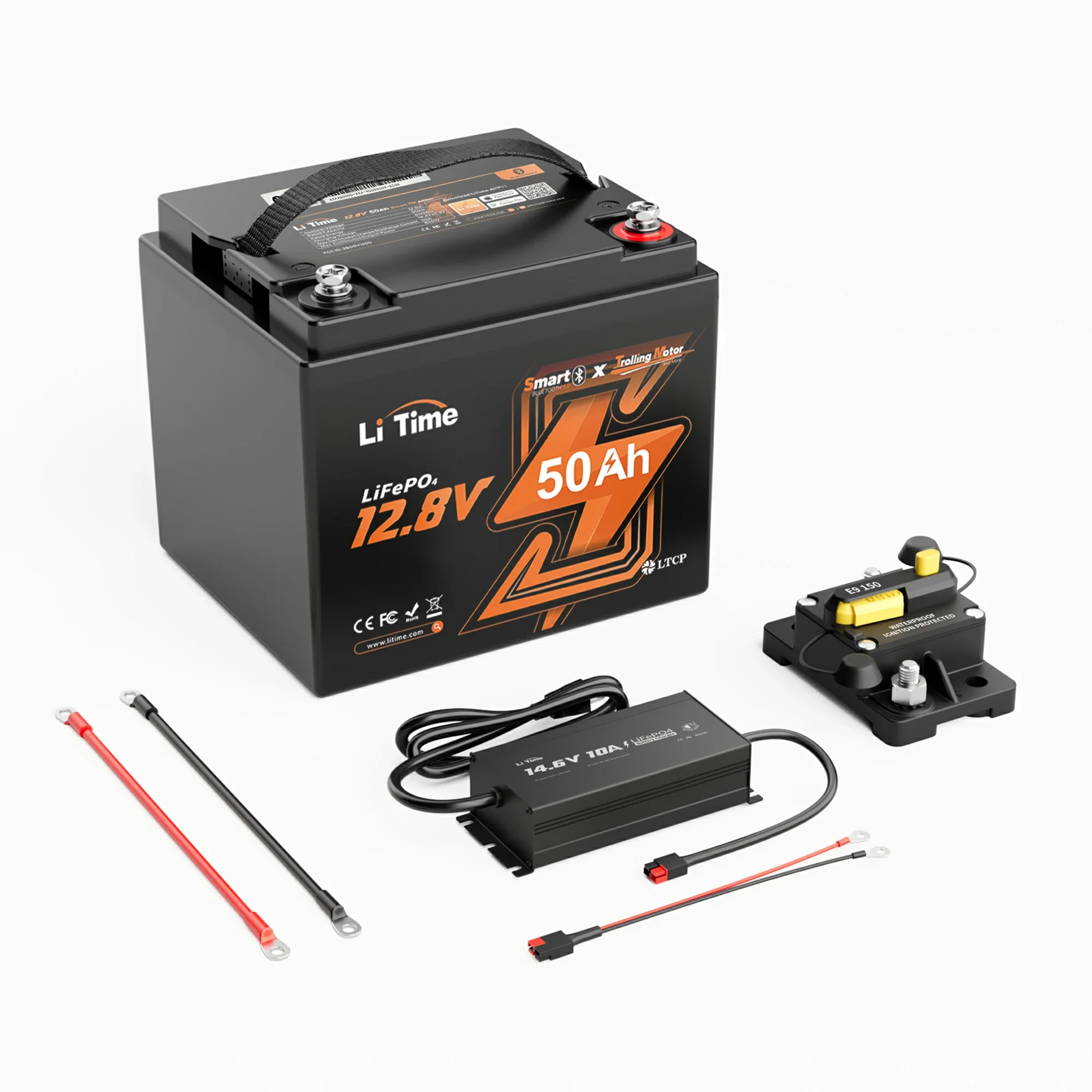 LiTime 12V Marine Power Solution for 0-2400W Electric Outboards and Trolling Motor