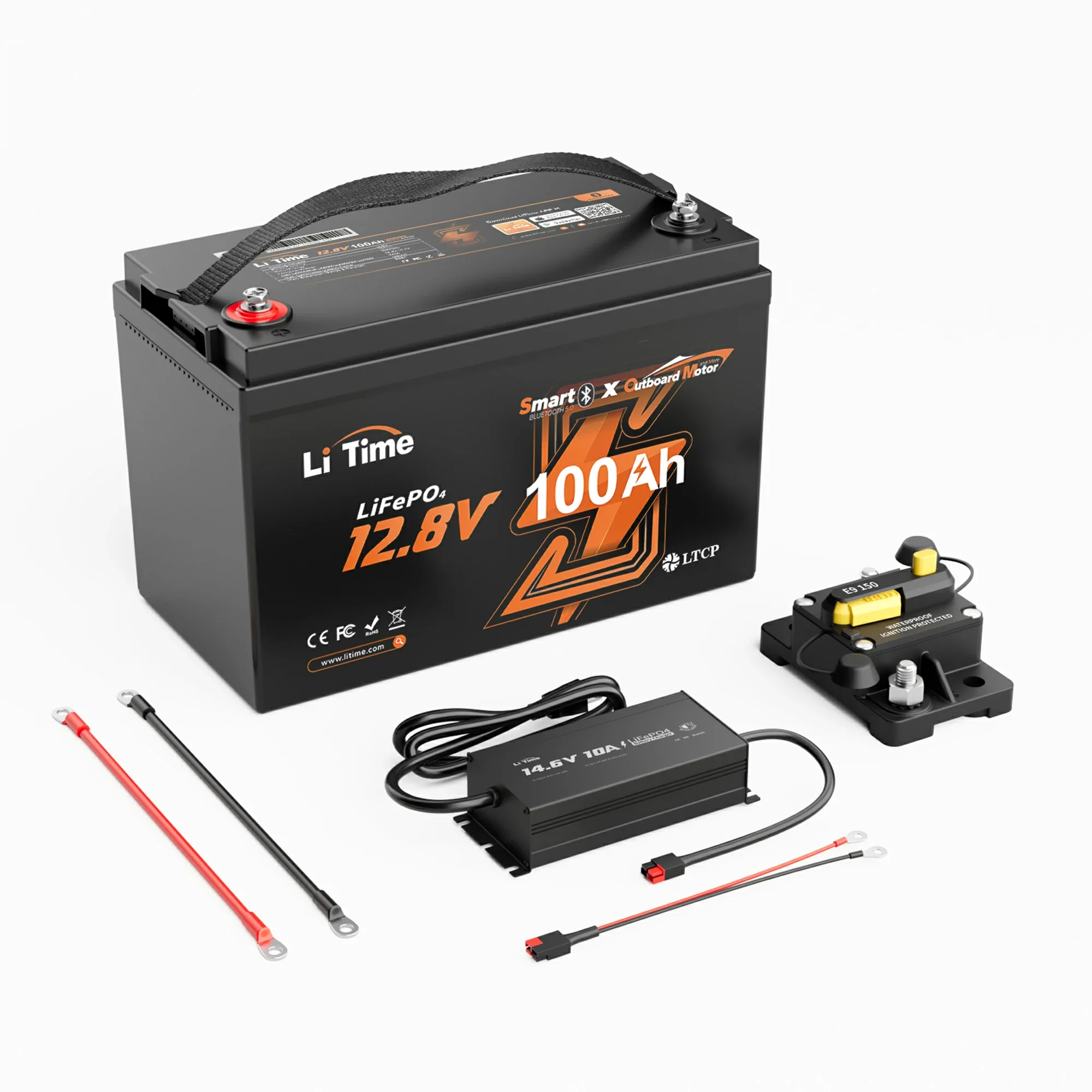 LiTime 12V Marine Power Solution for 0-2400W Electric Outboards and Trolling Motor