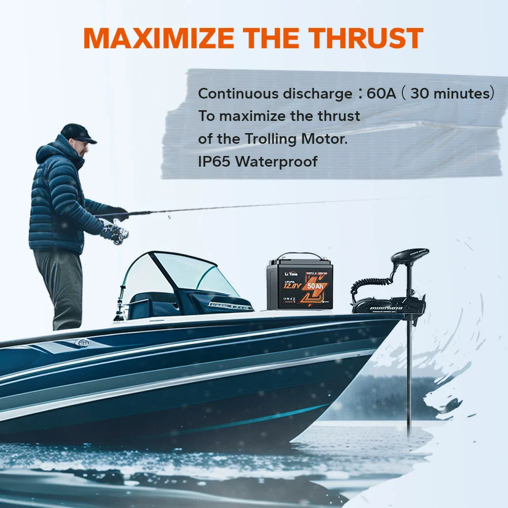 LiTime 12V Marine Power Solution for 0-2400W Electric Outboards and Trolling Motor 6 LiTime 12V Marine Power Solution for 0-2400W Electric Outboards and Trolling Motor