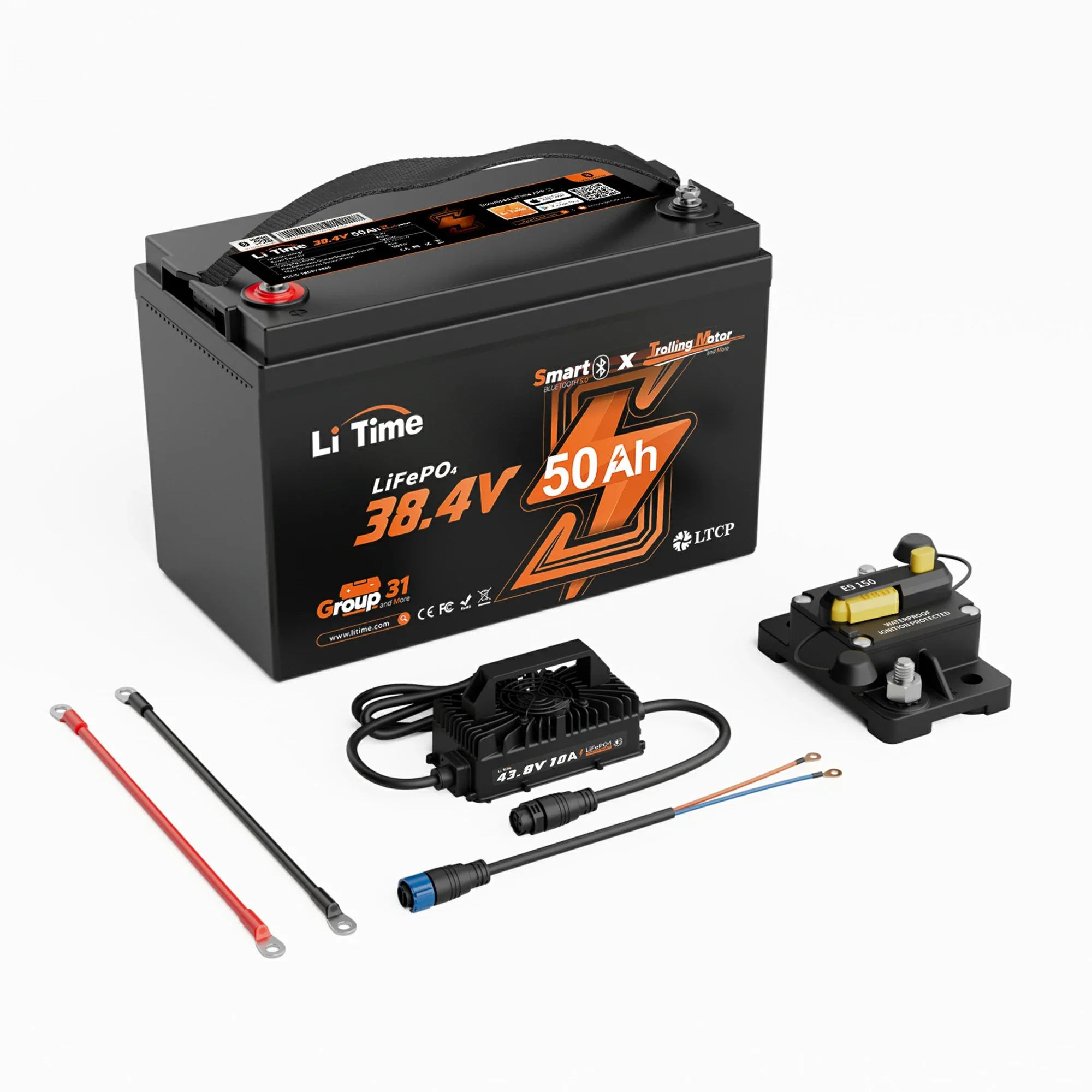 LiTime 36V Marine Power Solution for 0-3800W Electric Outboards and Trolling Motor
