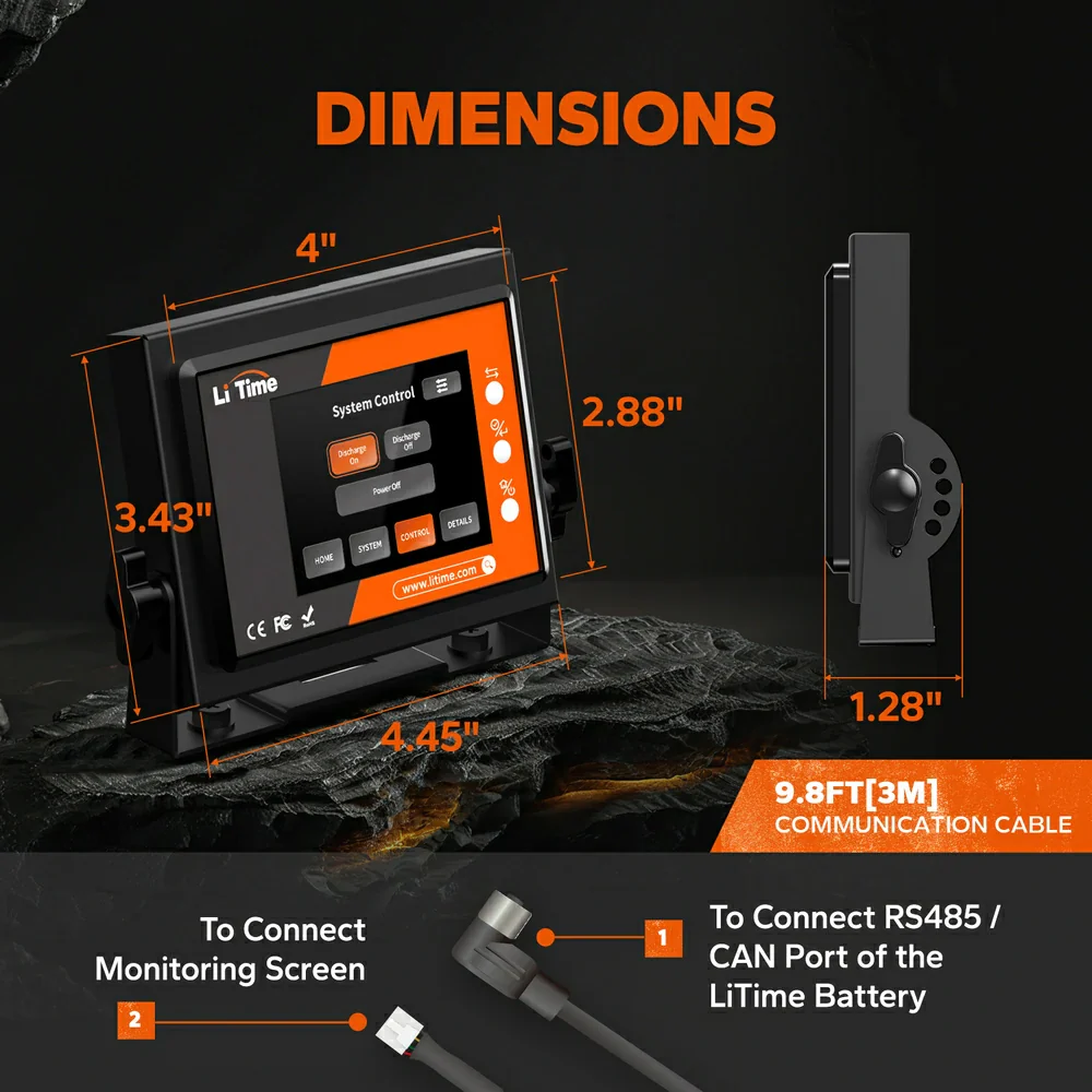 LiTime Lithium Golf Cart Battery RS485 Monitoring Display