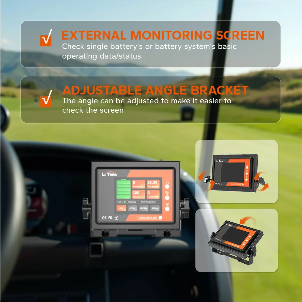 LiTime Lithium Golf Cart Battery RS485 Monitoring Display 7 LiTime Lithium Golf Cart Battery RS485 Monitoring Display